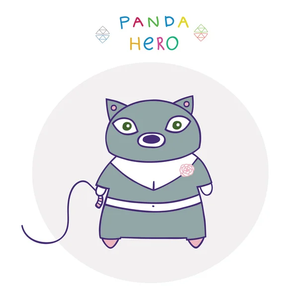 Kahraman panda — Stok Vektör