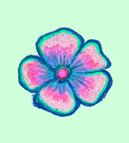 Piękny Kolorowy Kwiat Koniczyny Ręcznie Robiony Rysunek Nadaje Się Różnych — Zdjęcie stockowe