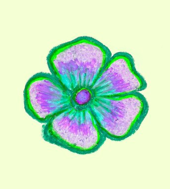 Güzel renkli çiçek yoncası. El yapımı çizim. Çeşitli tasarım ve koleksiyon defterleri için uygun 