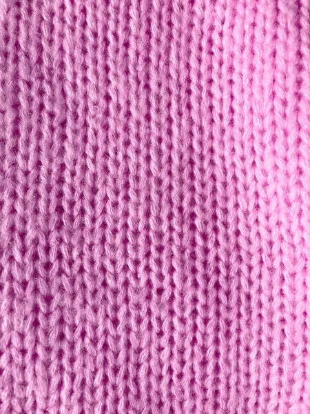 Pink Knitted Background Pigtail Texture — Stock Photo, Image