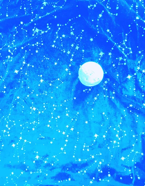 Fondo Del Cielo Estrellado Con Luna Tema Del Espacio Arte — Foto de Stock