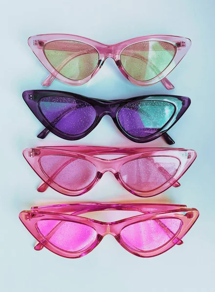 Módní Doplňky Sada Módních Vícebarevných Brýlí — Stock fotografie