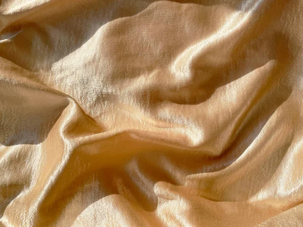 Beautiful Beige Silk Fabric Aesthetic Background — Stock Photo, Image
