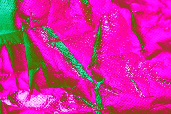 Abstrato Texturizado Rosa Crumpled Brilhante Fundo — Fotografia de Stock