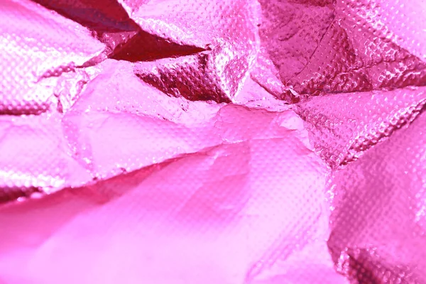 Abstrato Texturizado Rosa Crumpled Brilhante Fundo — Fotografia de Stock