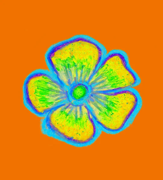 Belo Trevo Flor Colorido Desenho Feito Mão Adequado Para Vários — Fotografia de Stock
