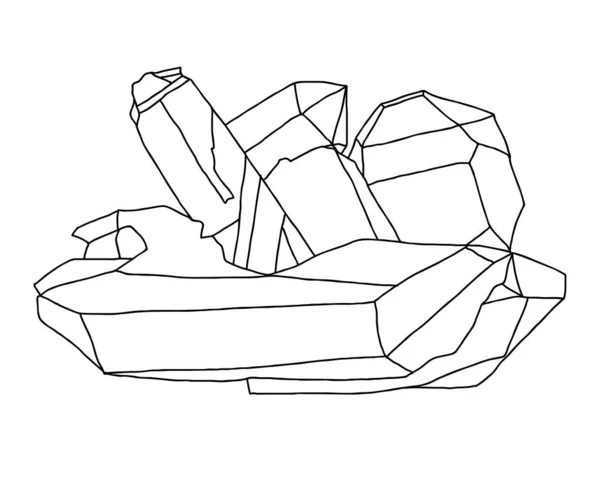 Vacker Stor Kristall Mineral Vektor Illustration — Stock vektor