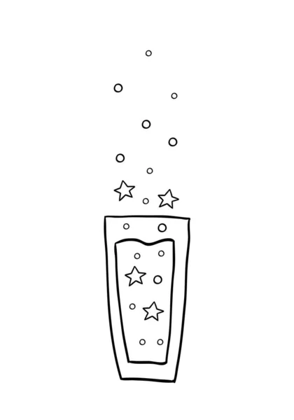 Magisch Glas Gevuld Met Kosmische Vloeistof Sterren Planeten Zweven Erin — Stockvector