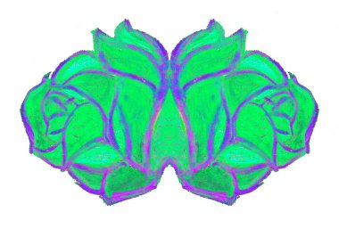 Soyut gül resmi. Elle çizim. karışık teknik