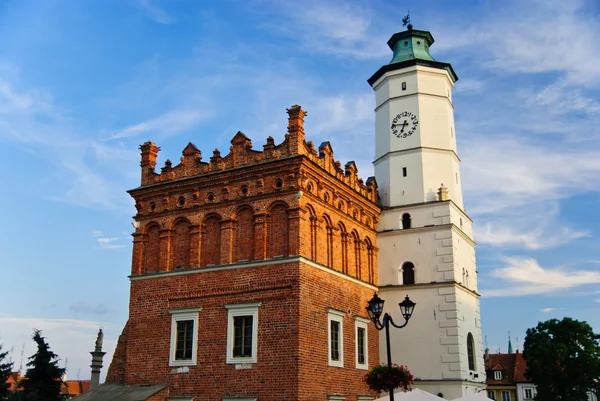 City hall-ban Sandomierz, Lengyelország — Stock Fotó