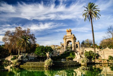 Barcelona'da parc de la ciutadella pitoresk çeşme