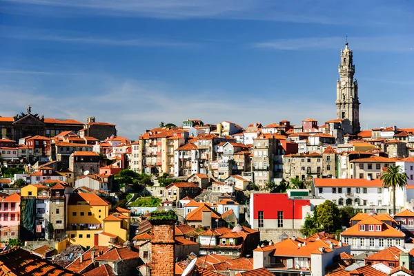 Porto cityscape ile clerigos tower, porto, Portekiz