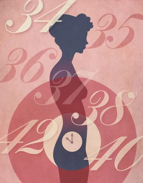 Reloj biológico de la mujer Ilustración — Foto de Stock