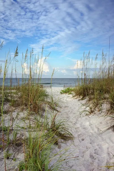 Am weißen Sandstrand bricht ein neuer Tag an — Stockfoto