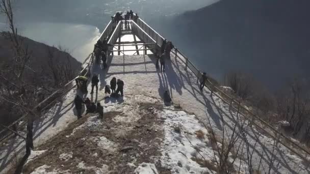 Widok Lotu Ptaka Belvedere Piani Dei Resinelli Prowincja Lecco Jezioro — Wideo stockowe