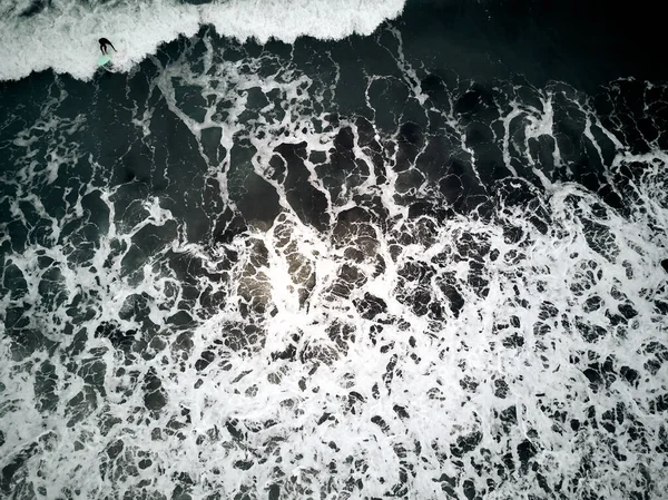 Surf Aerial Shot Poetto Stranden Staden Caglairi Sardinien Italien — Stockfoto