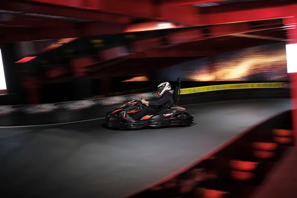 April 2022 Italy Milano Electric Kart Driver Speed Rive Indoor — Stockfoto