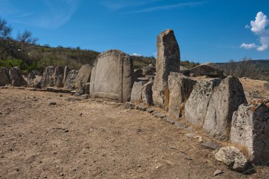 giants' tomb, (neolithic funerary graves), and standing stones. - sardinia - italy