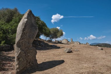 giants' tomb, (neolithic funerary graves), and standing stones. - sardinia - italy