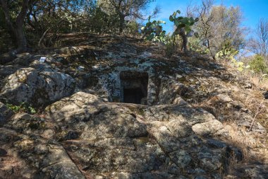 Great archaeological complex with domus de janas entrance - sardinia - italy