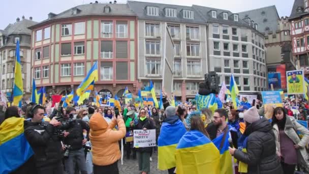 Frankfurt Main Deutschland April 2022 Kein Krieg Gegen Die Tötung — Stockvideo