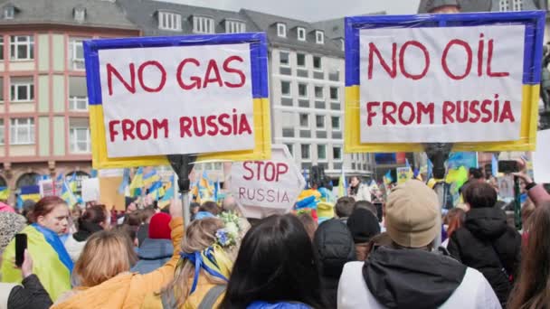 Франкфурт Майн Германия Апреля 2022 Года Протест Против Вторжения Российской — стоковое видео