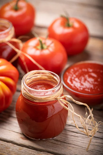 Traditional Homemade Tomato Sauce Tomatoe — Stok fotoğraf