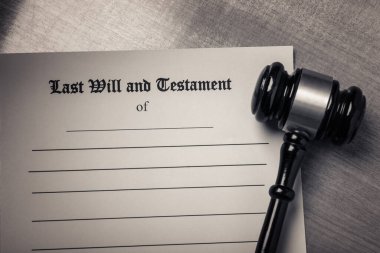 Last Will And Testament Document On Desk close up