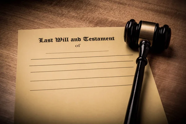 Last Will And Testament Document On Desk close up