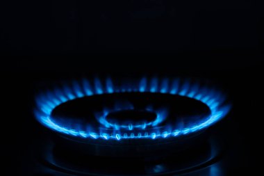 Natural Gas on the stove close up