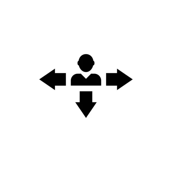 Деловая Дилемма Выбор Бизнесмена Плоская Векторная Икона Простой Черный Символ — стоковый вектор