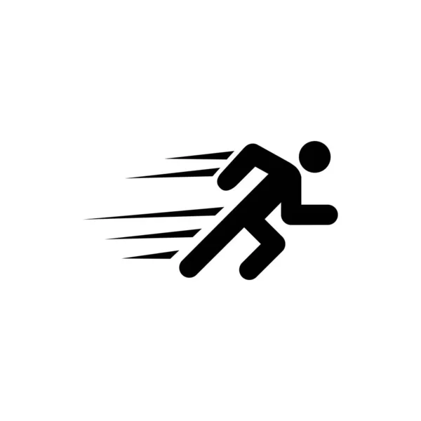 Man Fast Run Running Sprinter Athlete Flat Vector Icon Illustration — Stock Vector