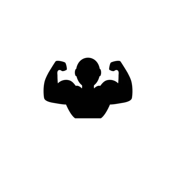 Muscular Bodybuilder Strong Muscle Man Flat Vector Icon Illustration Simple — Archivo Imágenes Vectoriales