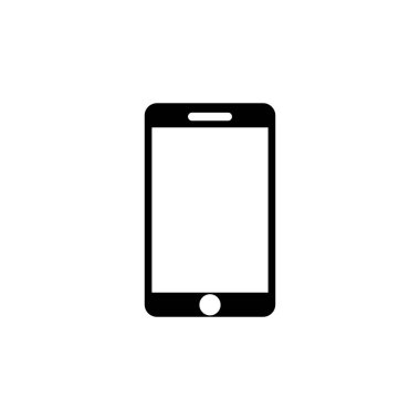 Smartphone, Touchscreen Mobile Phone. Flat Vector Icon illustration. Simple black symbol on white background. Smartphone, Touchscreen Mobile Phone sign design template for web and mobile UI element