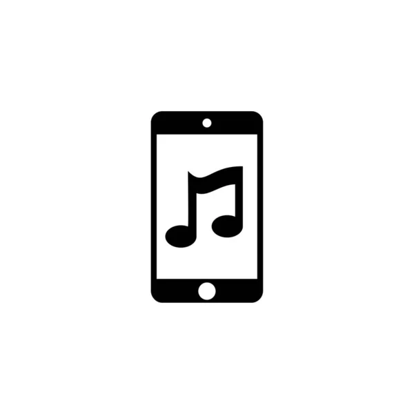 Мобильный Музыкальный Плеер Проигрывание Аудио Телефону Плоская Векторная Икона Простой — стоковый вектор