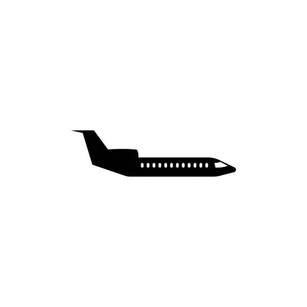 Jet Pasajeros Transporte Mosca Avión Icono Vector Plano Ilustración Símbolo — Vector de stock