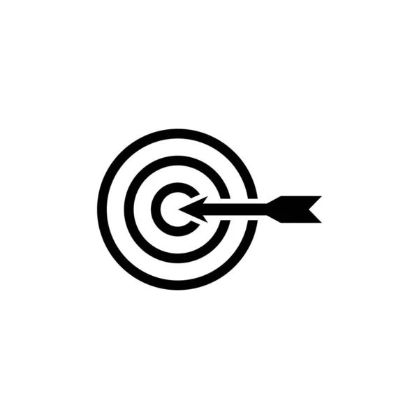 Apuntando Bullseye Arrow Objetivo Marketing Icono Vector Plano Ilustración Símbolo — Archivo Imágenes Vectoriales