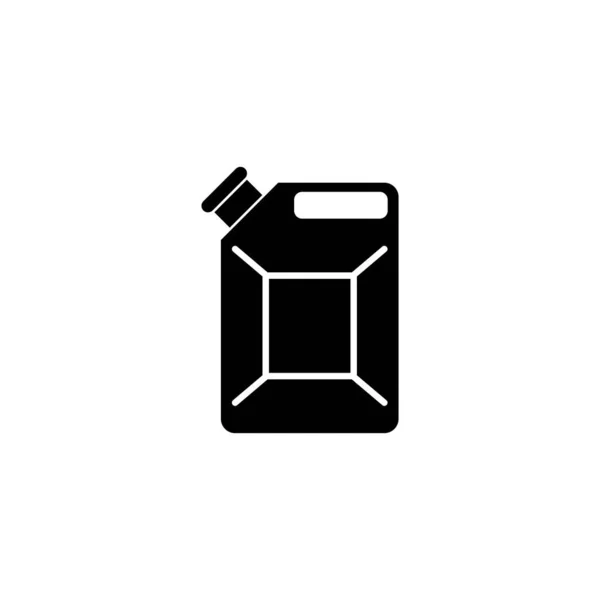 Aardolie Motorolie Brandstoftank Platte Vectoricoon Illustratie Eenvoudig Zwart Symbool Witte — Stockvector