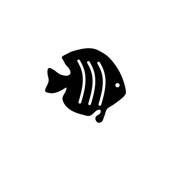 Плавающая Золотая Рыбка Аквариум Золотая Рыбка Плоская Векторная Икона Простой — стоковый вектор
