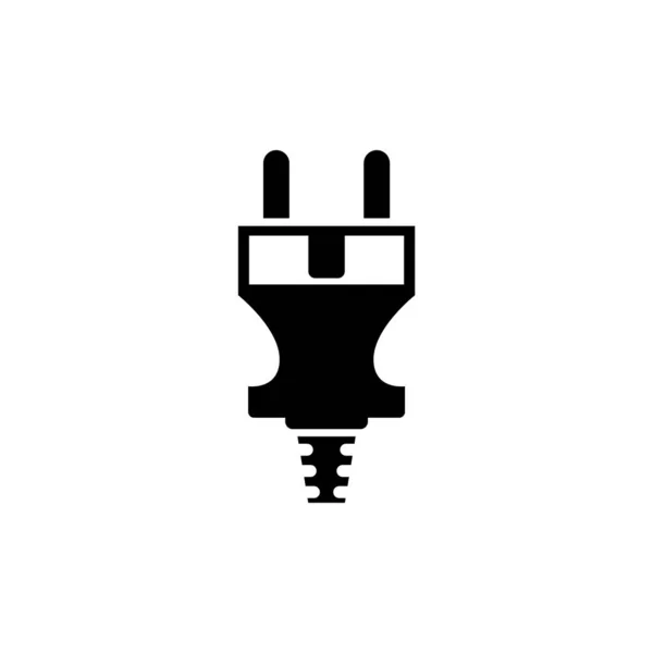 Electric Plug Electrical Cable Adapter Flat Vector Icon Illustration Simple — Stock Vector