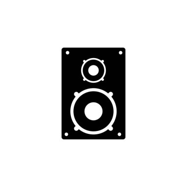 Music Column, Audio Stereo Speaker. Flat Vector Icon illustration. Simple black symbol on white background. Music Column, Audio Stereo Speaker sign design template for web and mobile UI element
