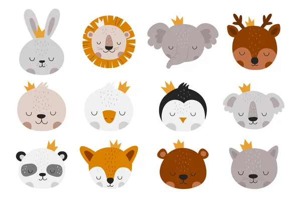 Vector Handgezeichnete Babyduschkollektion Mit Tieren Dekorationselemente Für Kinderzimmer Kleiner Prinz Vektorgrafiken