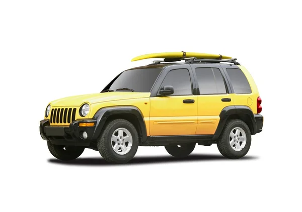 Yellow SUV isolated — 스톡 사진