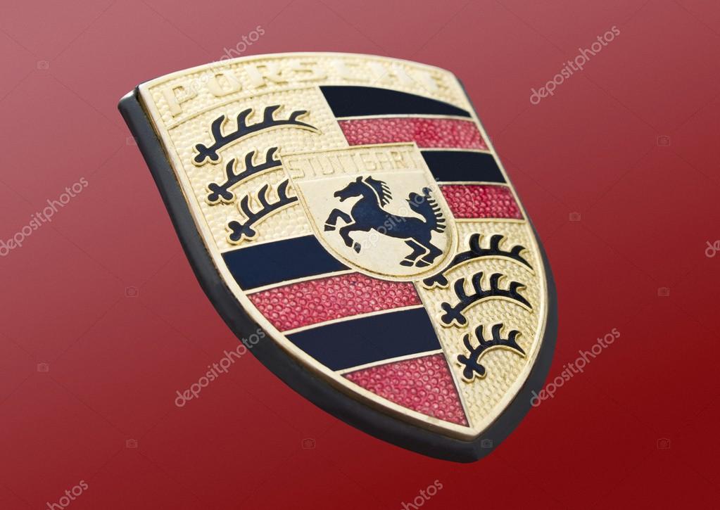 Porche logo on red background