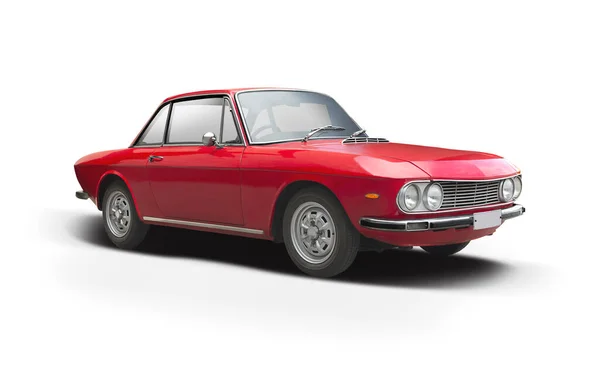 Classique Italien Rouge Voiture Sport Isolé Sur Fond Blanc — Photo