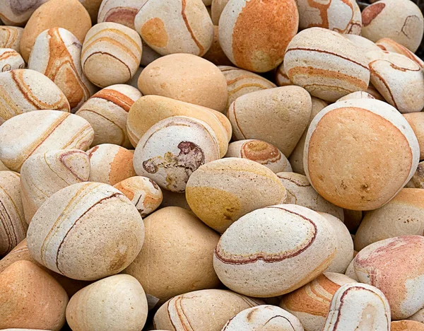 Stones Pebbles Red Rings Garden Decoration — Stock Photo, Image