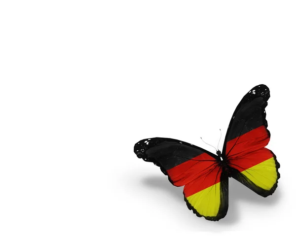 Bandeira alemã borboleta, isolada sobre fundo branco — Fotografia de Stock