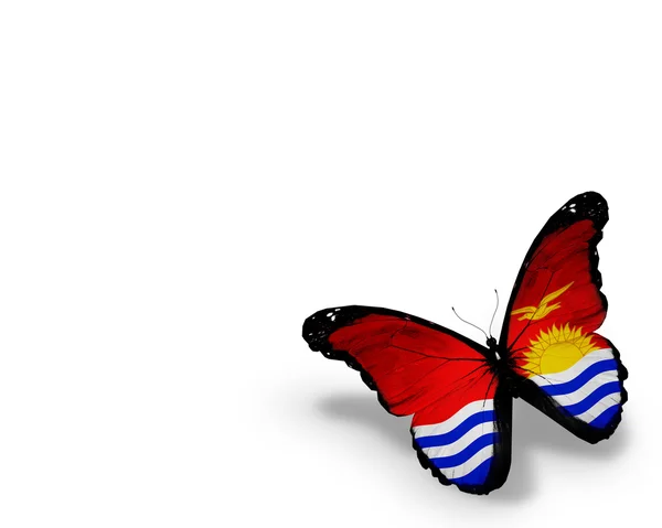 Kiribati flag butterfly, isolated on white background — Stock Photo, Image