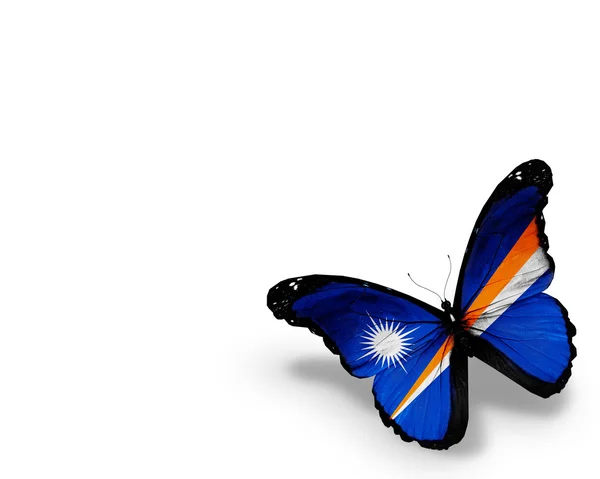Marshall eilanden vlag vlinder, geïsoleerd op witte achtergrond — Stockfoto