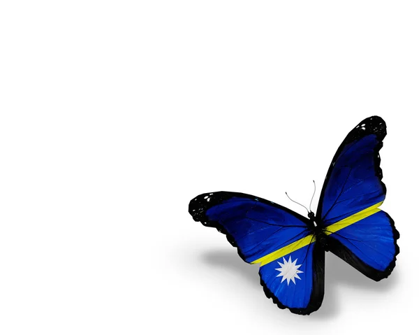 Флаг Науру бабочка, изолированные на белом фоне — стоковое фото